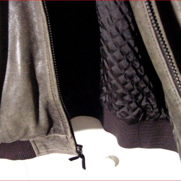 Vtg  Distress Soft Gray Lamb Leather Claiborne Bomber Jacket  Sz XL - Picture 9 of 12